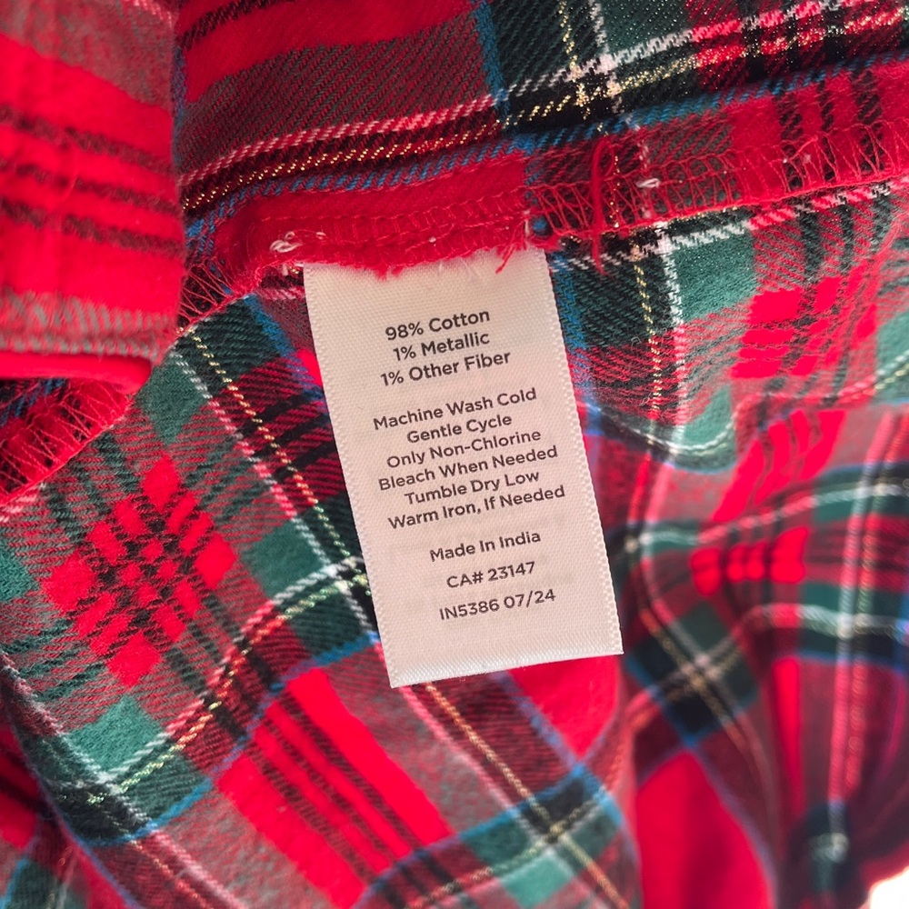 Talbots Cotton Flannel Pajama Top & Pants‎ Set 2 Pieces Womens XL Red Plaid Soft - Picture 4 of 17